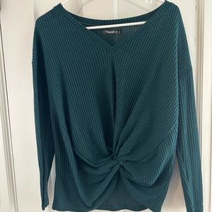 Waffle knit long sleeve